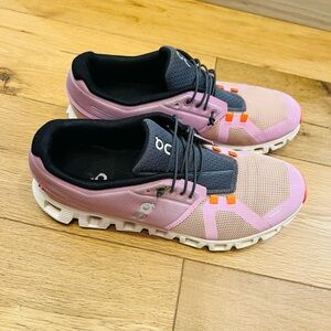 On Running Women's Pink and Gray Athletic Shoes